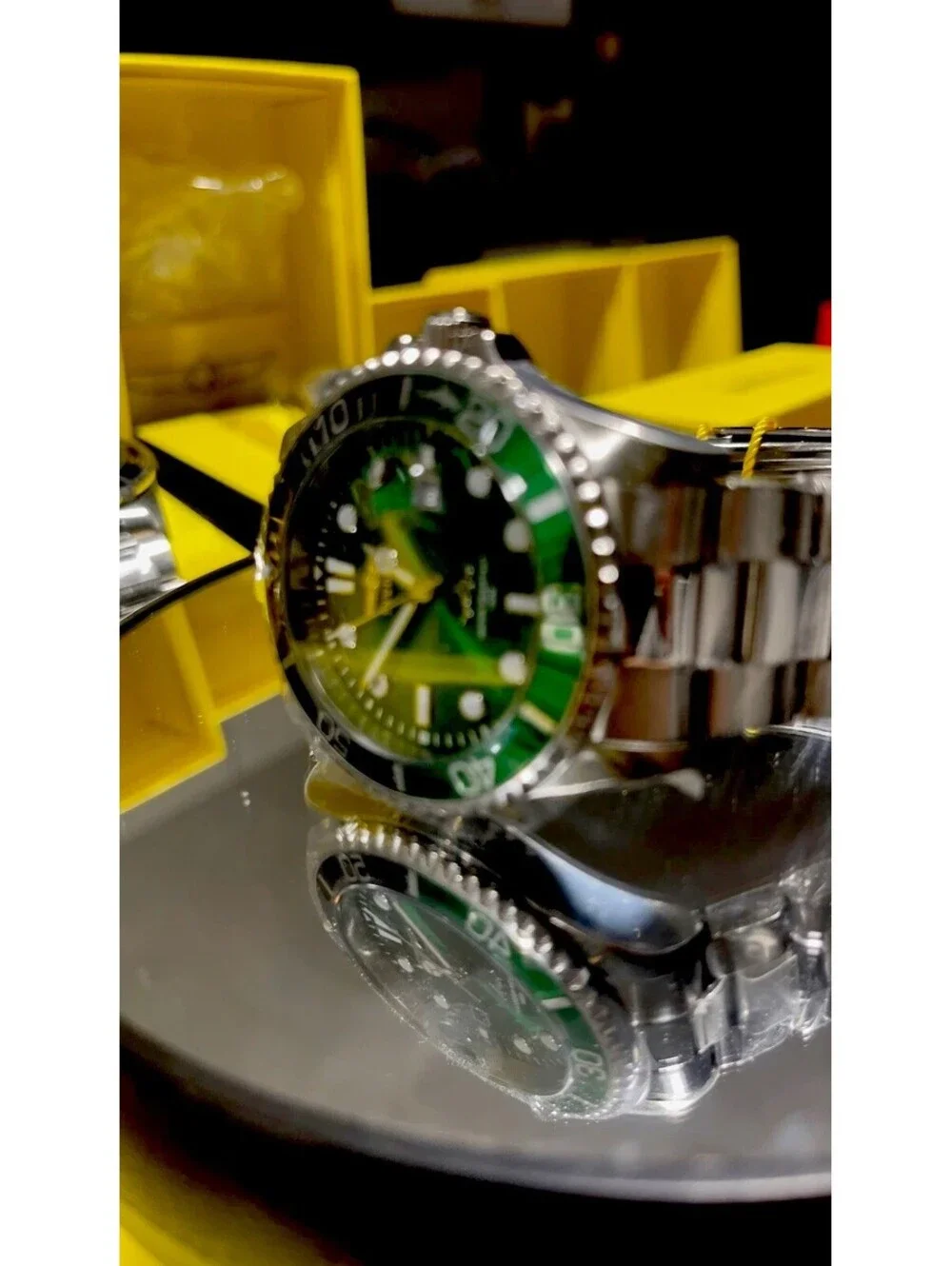 Invicta Pro Diver Men’s Green Dial Sprite Black Bezel Stainless Steel Watch